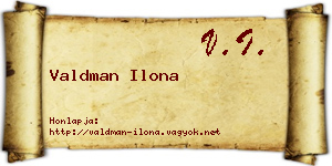 Valdman Ilona névjegykártya